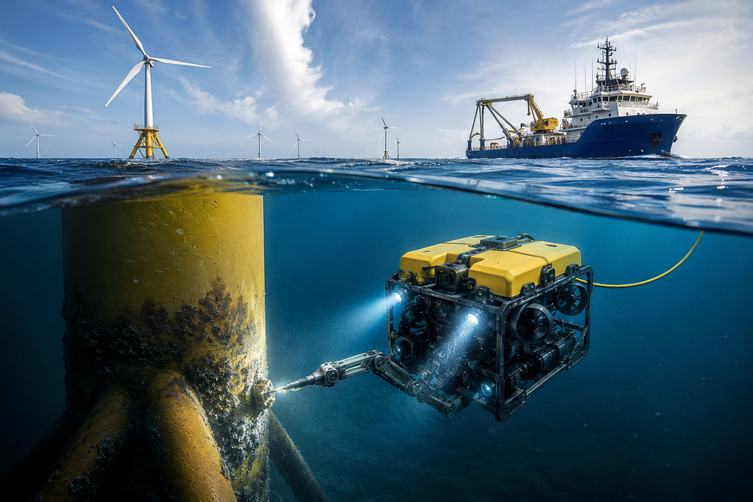 Offshore Working Rov How ROV Services Support Offshore Wind Structure Inspections